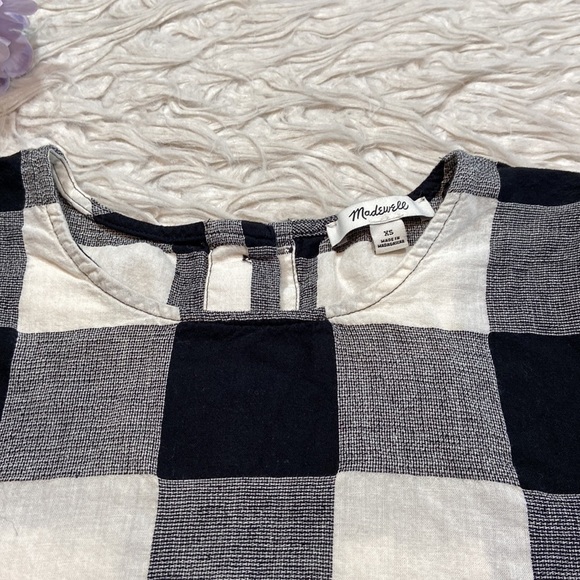 Madewell Boxy Button Back Top in Gingham Check sz XS - Picture 5 of 11